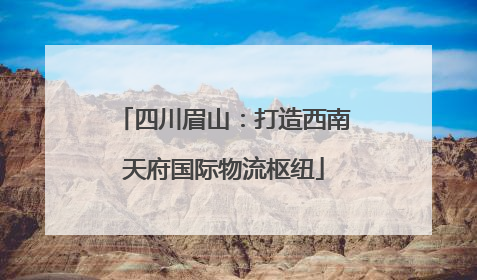 四川眉山：打造西南天府国际物流枢纽
